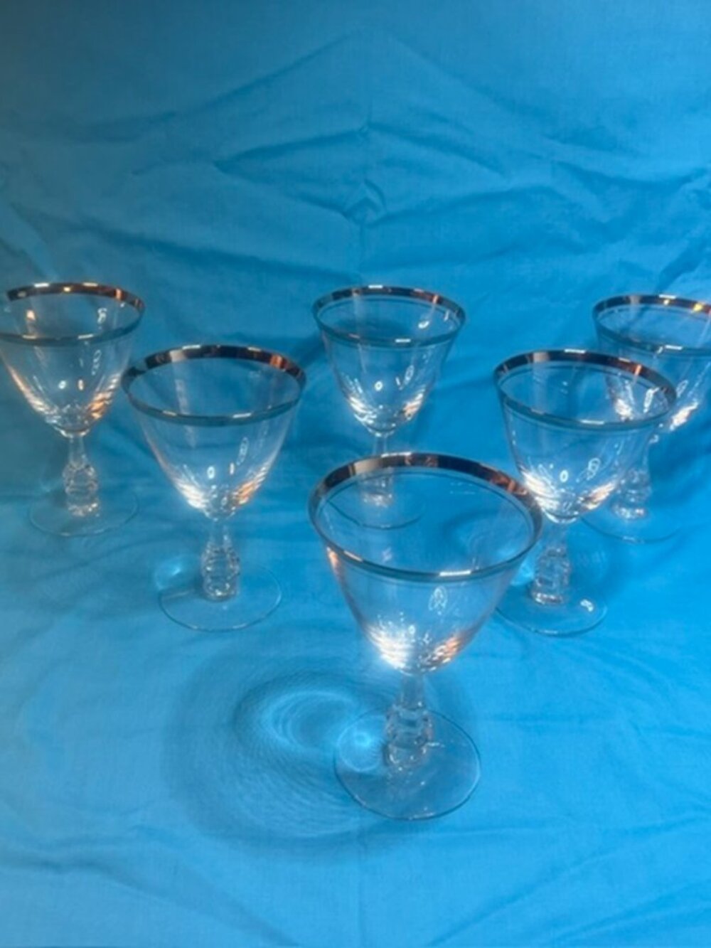 Set of Six (6) Tiffin-Franciscan Brookmar Wine Glass Platinum Ridge (Set of Six)